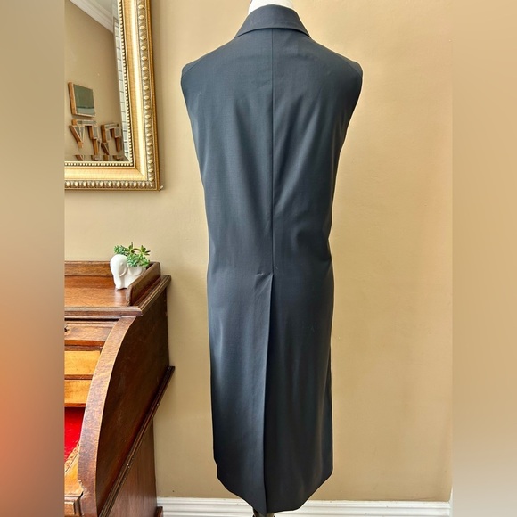 COS Longline Tailored Waistcoat Black Wool Sleeveless Jacket Coat Vest Size 8 - Picture 8 of 12